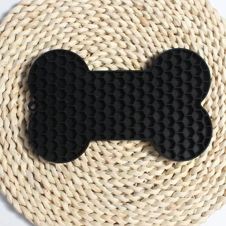 Interactive Dog Toy – Bone Silicone Licking Slow Food Mat