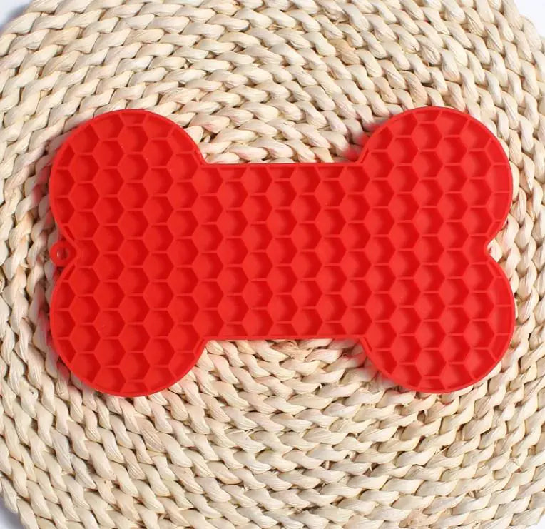 Interactive Dog Toy – Bone Silicone Licking Slow Food Mat