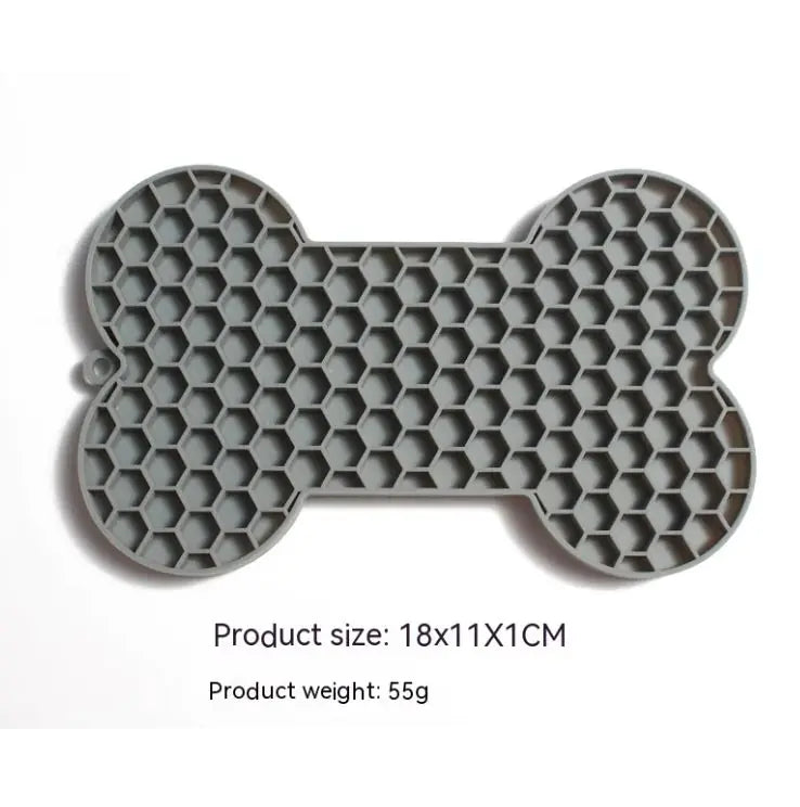 Interactive Dog Toy – Bone Silicone Licking Slow Food Mat