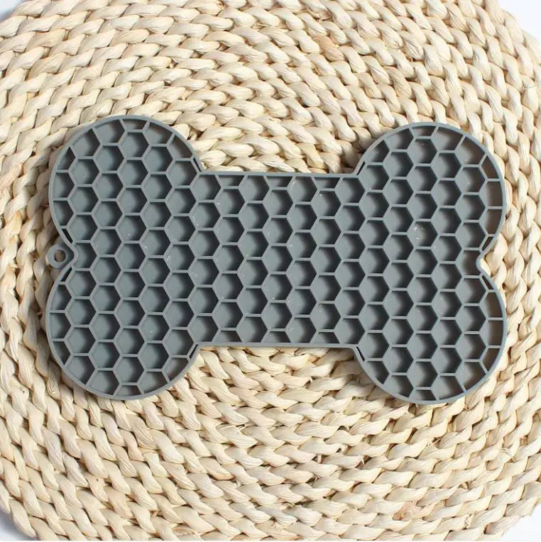 Interactive Dog Toy – Bone Silicone Licking Slow Food Mat