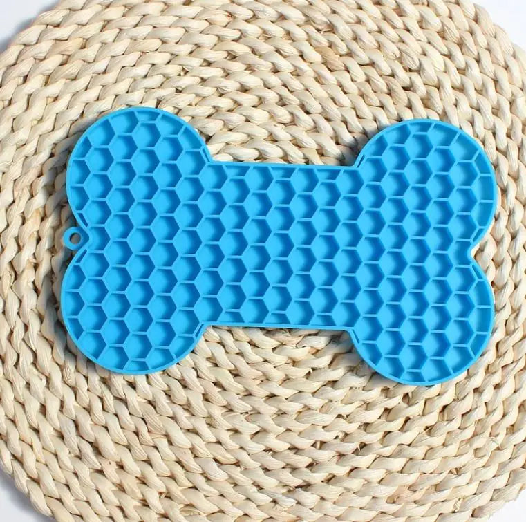 Interactive Dog Toy – Bone Silicone Licking Slow Food Mat