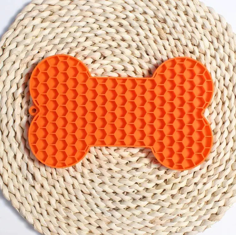 Interactive Dog Toy – Bone Silicone Licking Slow Food Mat