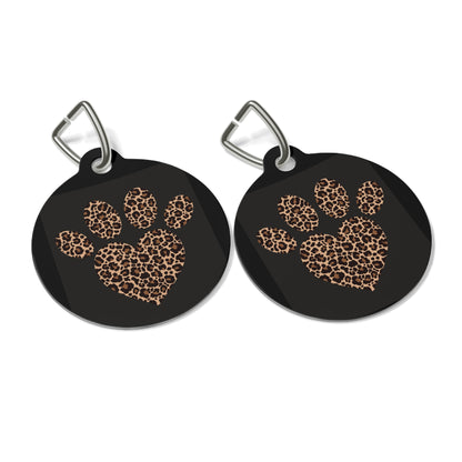 Dog Tag ID - Leopard Paw Print
