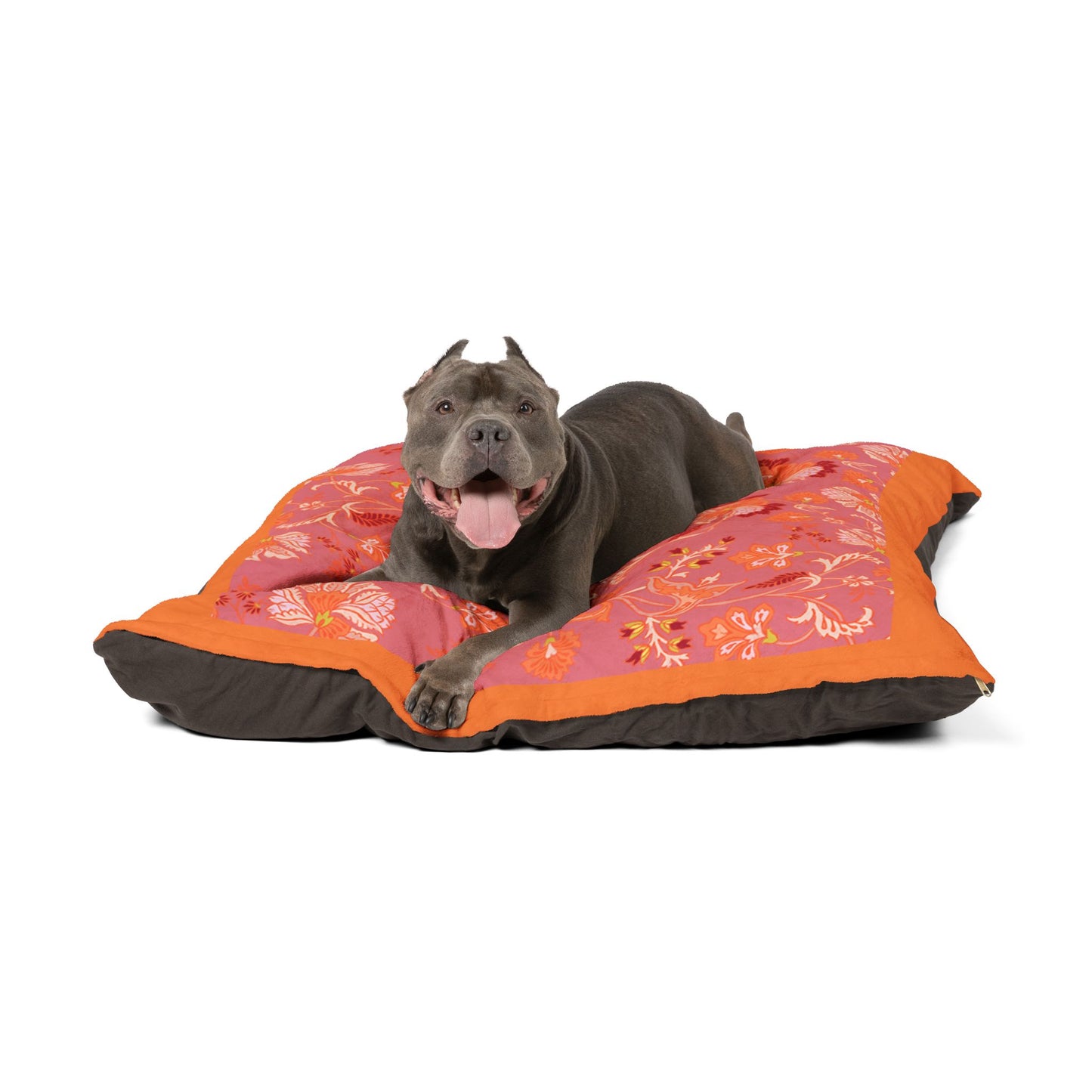 Dog Bed - Pink and Orange Floral Pet Bed