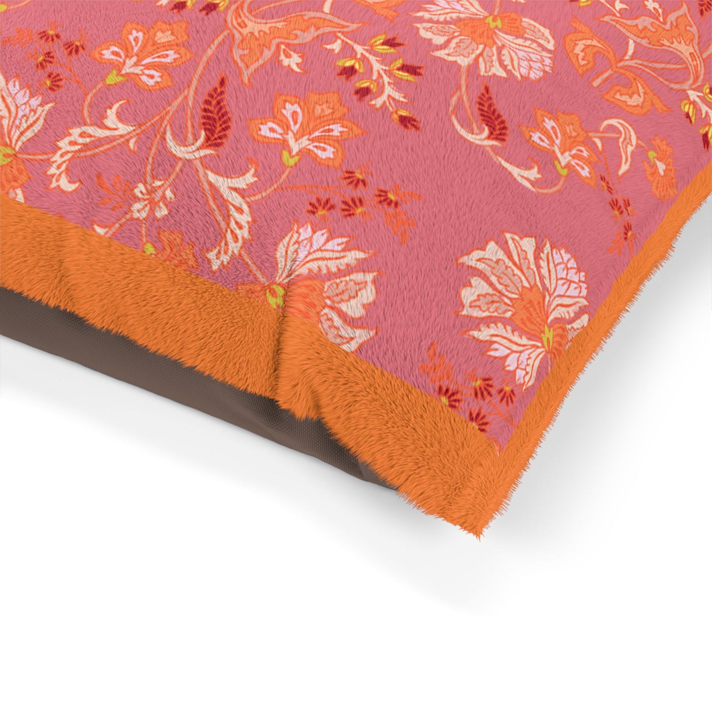 Dog Bed - Pink and Orange Floral Pet Bed