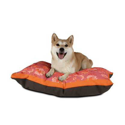 Dog Bed - Pink and Orange Floral Pet Bed