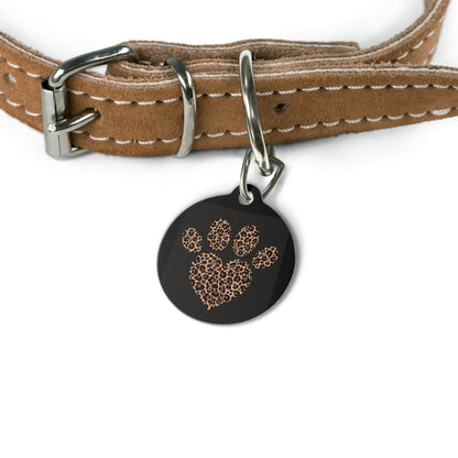 Dog Tag ID - Leopard Paw Print