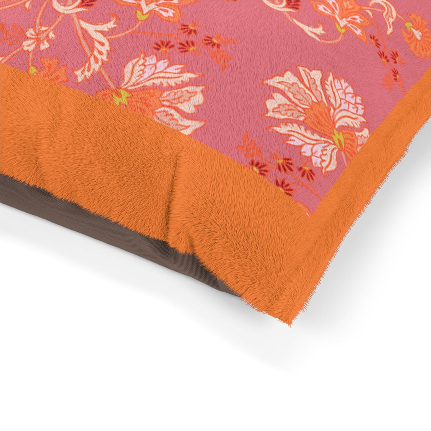 Dog Bed - Pink and Orange Floral Pet Bed