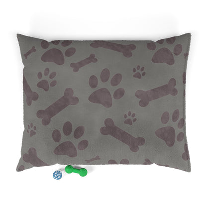 Dog Bed Pillow- Bones and Paw Pattern