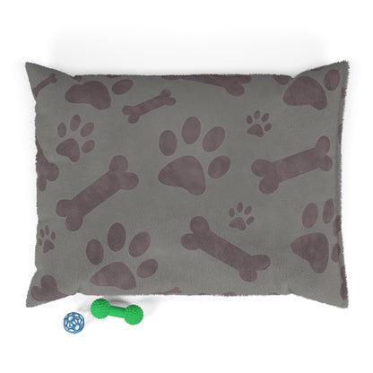 Dog Bed Pillow- Bones and Paw Pattern
