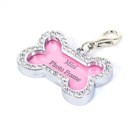 Dog Pendant with Metal Diamond Accents