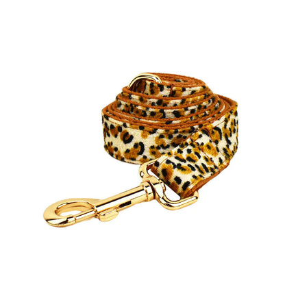 Essential Dog Gear – Leopard Print  Leash And Collar Set